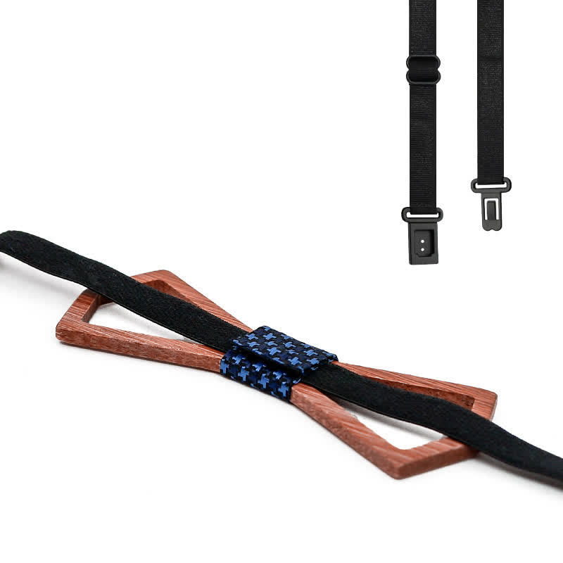 Ensemble de 3 nœuds papillon en bois sculpté creux pour hommes