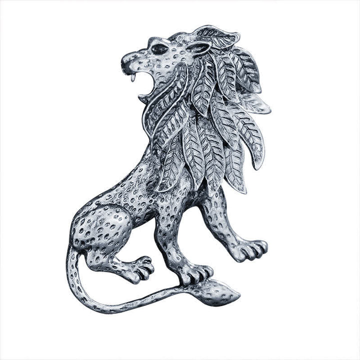 Broche rétro antique pour homme en forme de lion