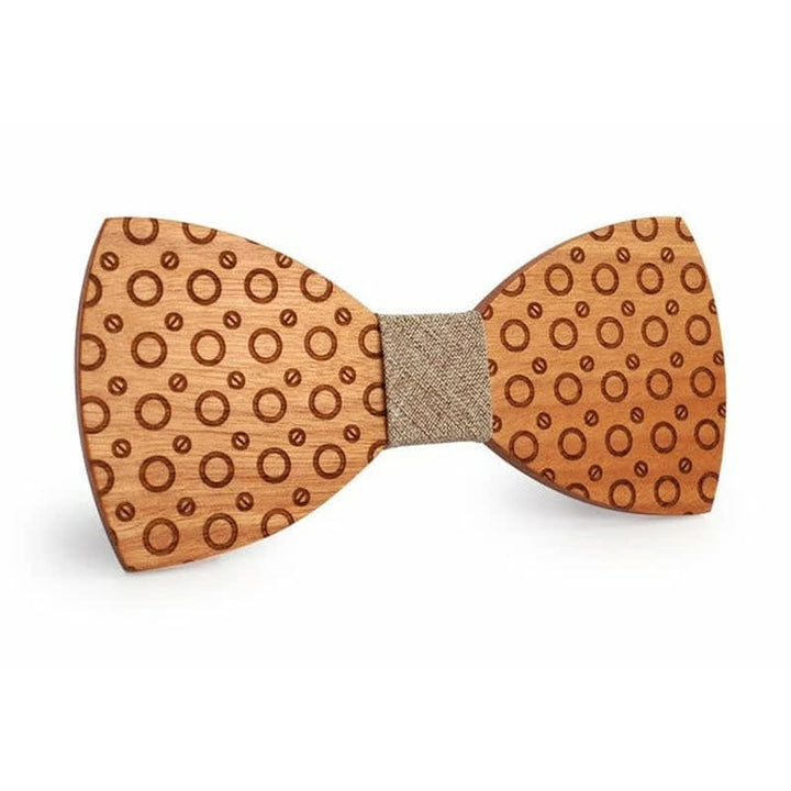 Nœud papillon en bois à pois pour homme