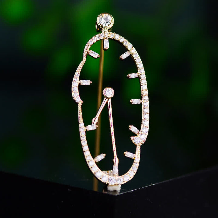 Broche Horloge Abstraite Unisexe à Temps Inversé