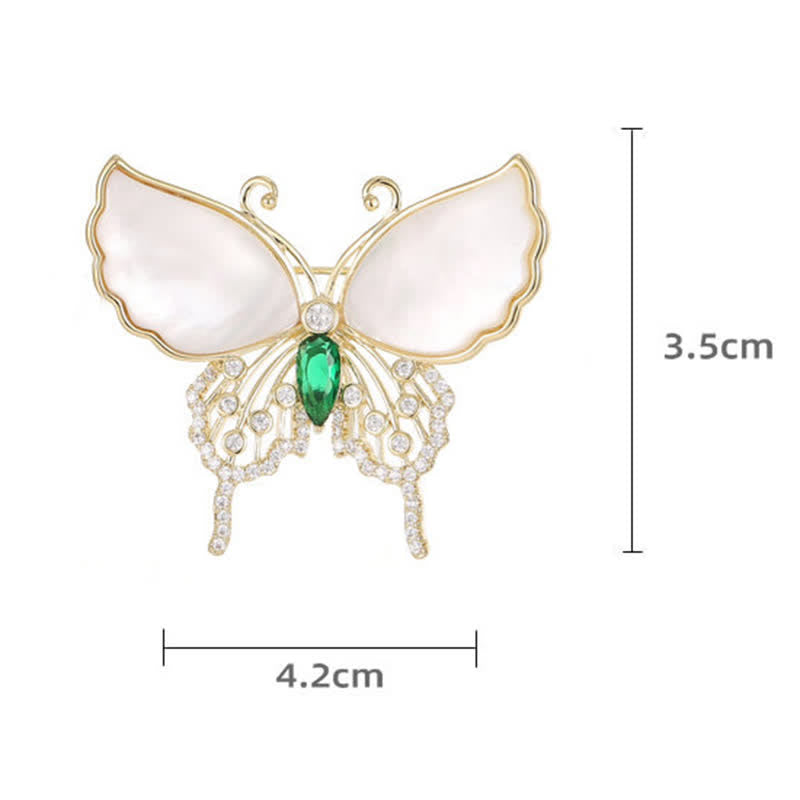 Broche papillon en coquillage naturel pour femme