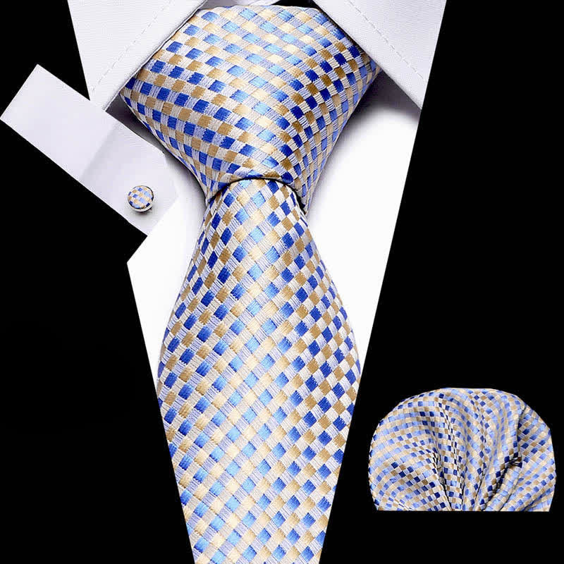 Lot De 3 Cravates En Soie - Motif Géométrique Multicolore - Occasion Bon état
