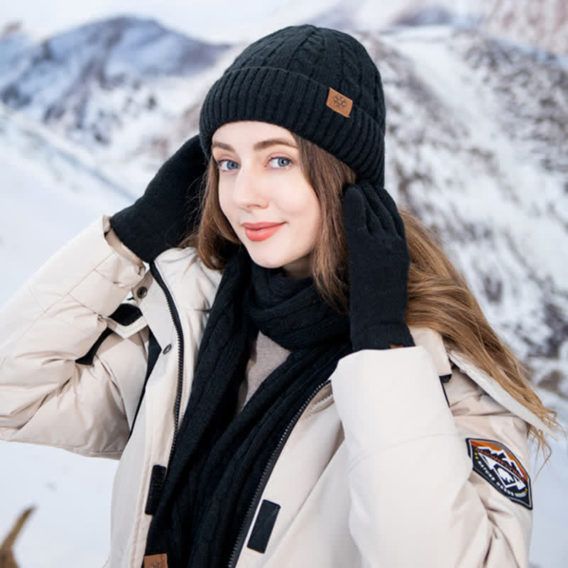 Ensemble de 3 gants chauds unisexes