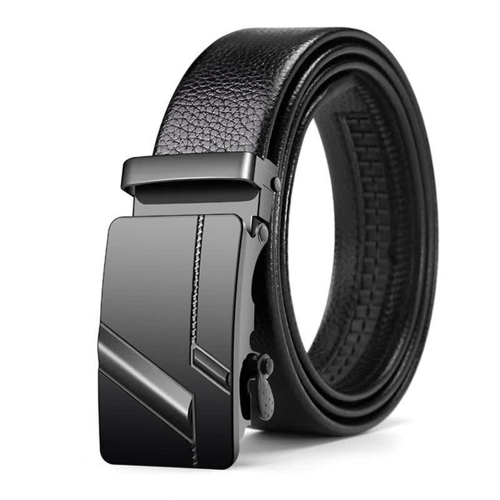 Ceinture en cuir de luxe à boucle automatique pour homme