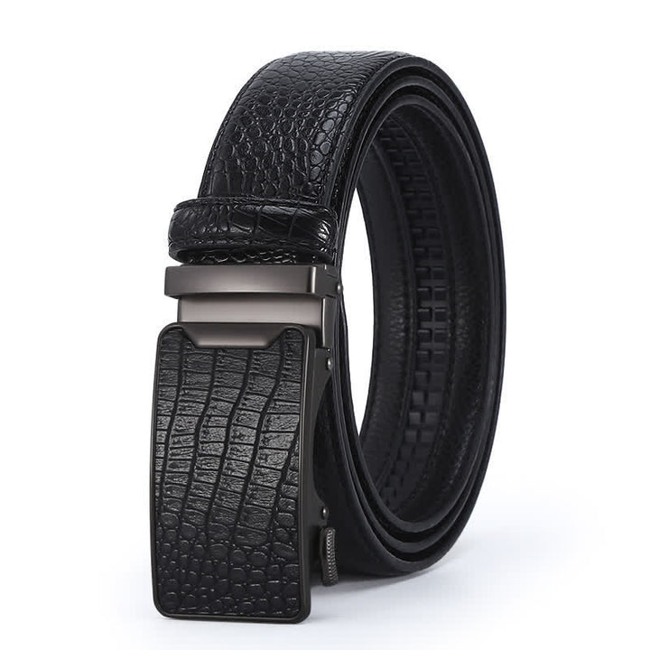 Ceinture en cuir de luxe à motif peau de crocodile pour homme