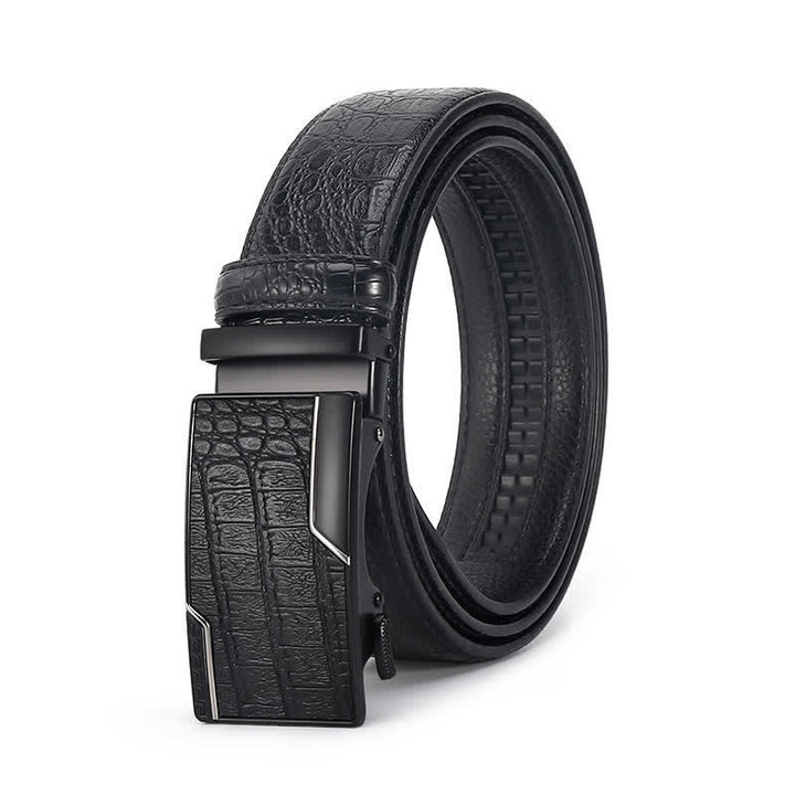 Ceinture en cuir de luxe à motif peau de crocodile pour homme
