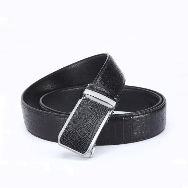 Ceinture en cuir de luxe à motif peau de crocodile pour homme