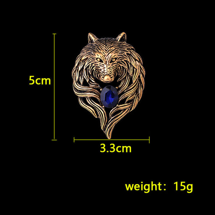 Broche tête de loup pour homme Legend