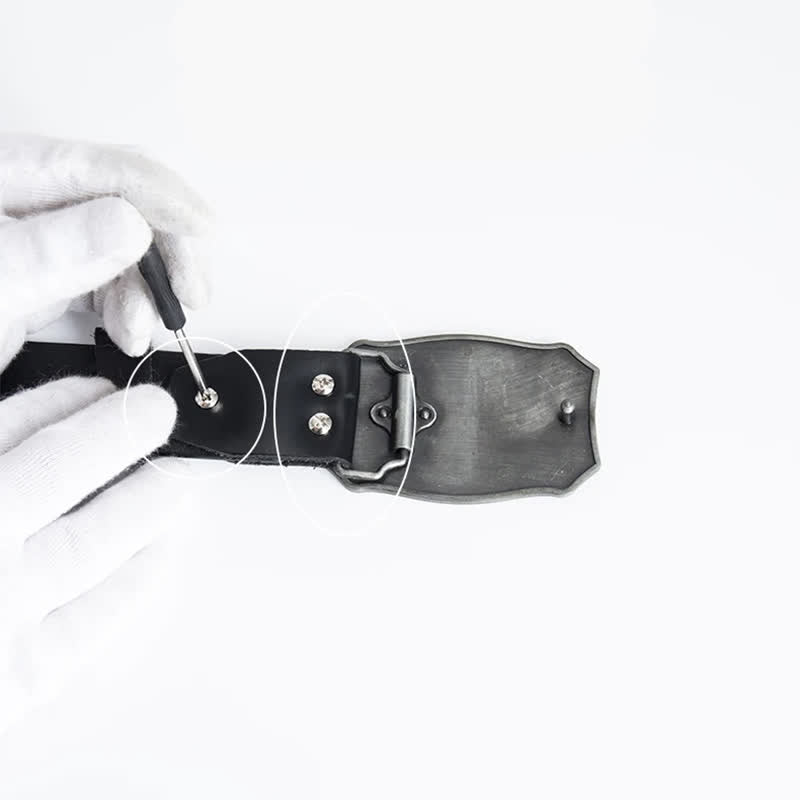 Ceinture en cuir de luxe pour homme avec drapeau américain et aigle