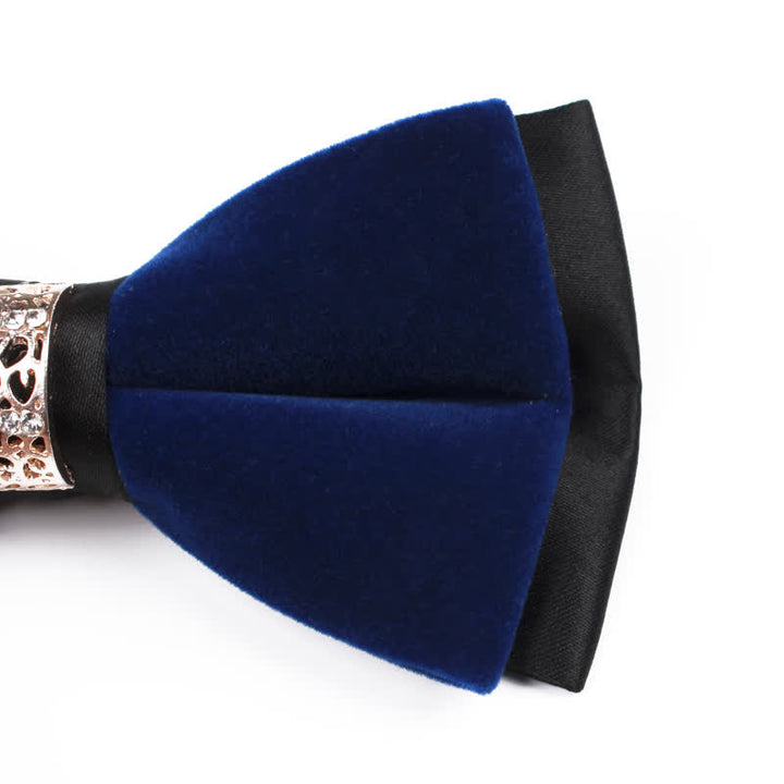 Nœud papillon en velours patchwork strass pour homme