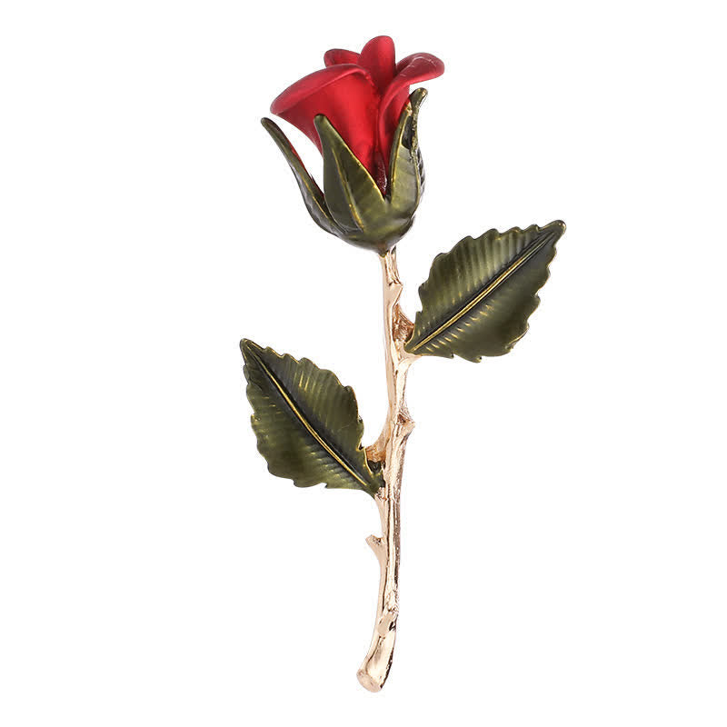 Broche romantique en or avec rose pour homme