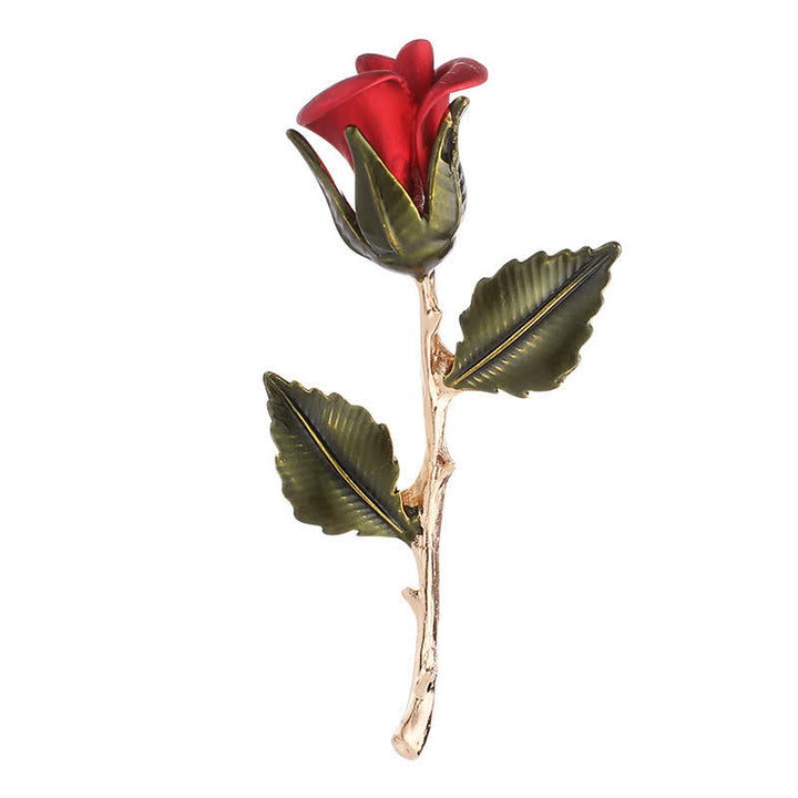 Broche romantique en or avec rose pour homme