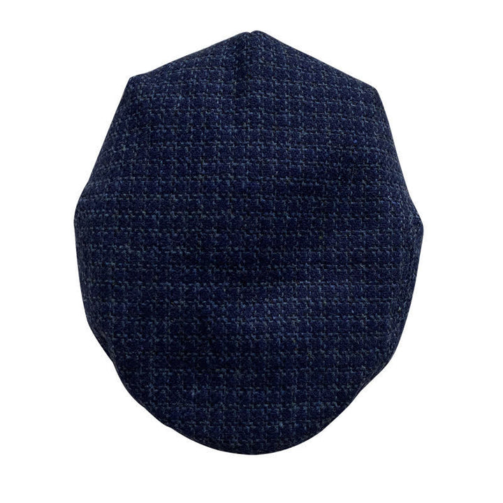 Casquette béret automne-hiver à carreaux bleu marine