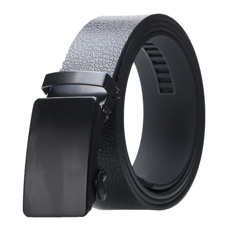 Ceinture en cuir noir à boucle automatique pour homme
