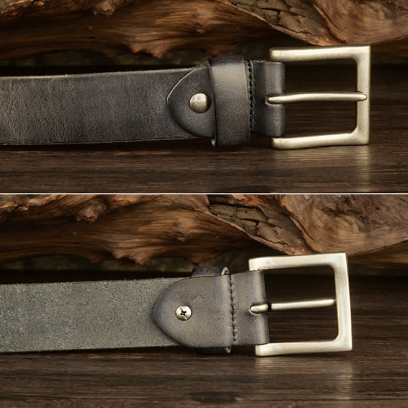 Ceinture en cuir cloutée style punk heavy metal pour homme