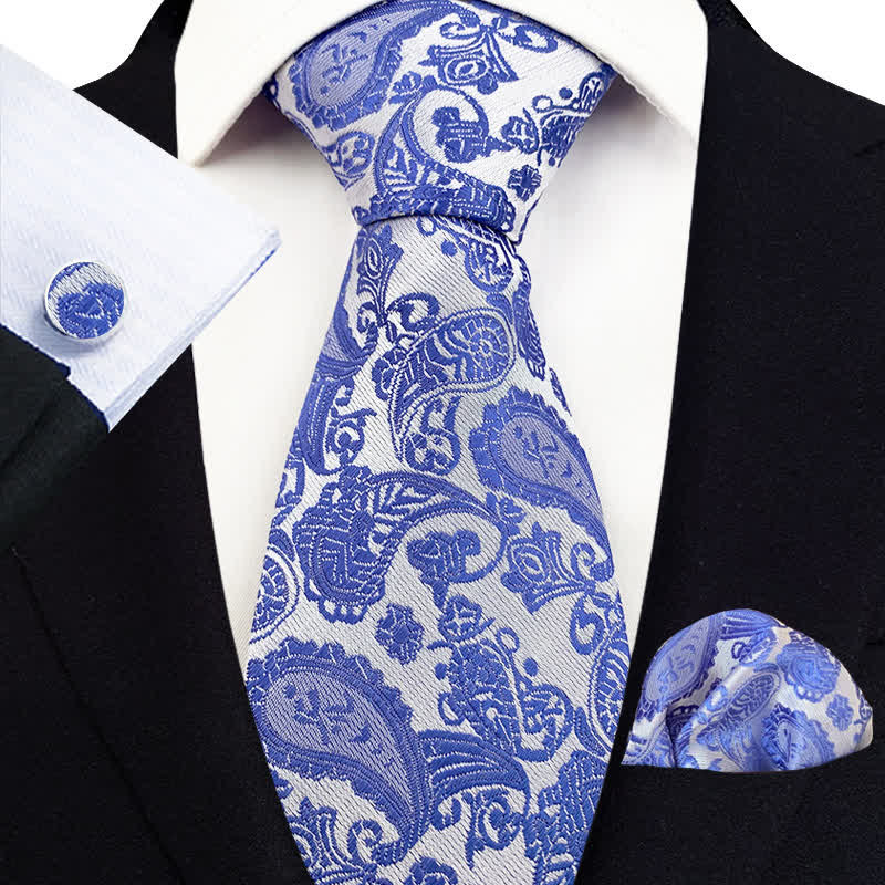 Ensemble de 3 cravates à motif cachemire exotique pour homme
