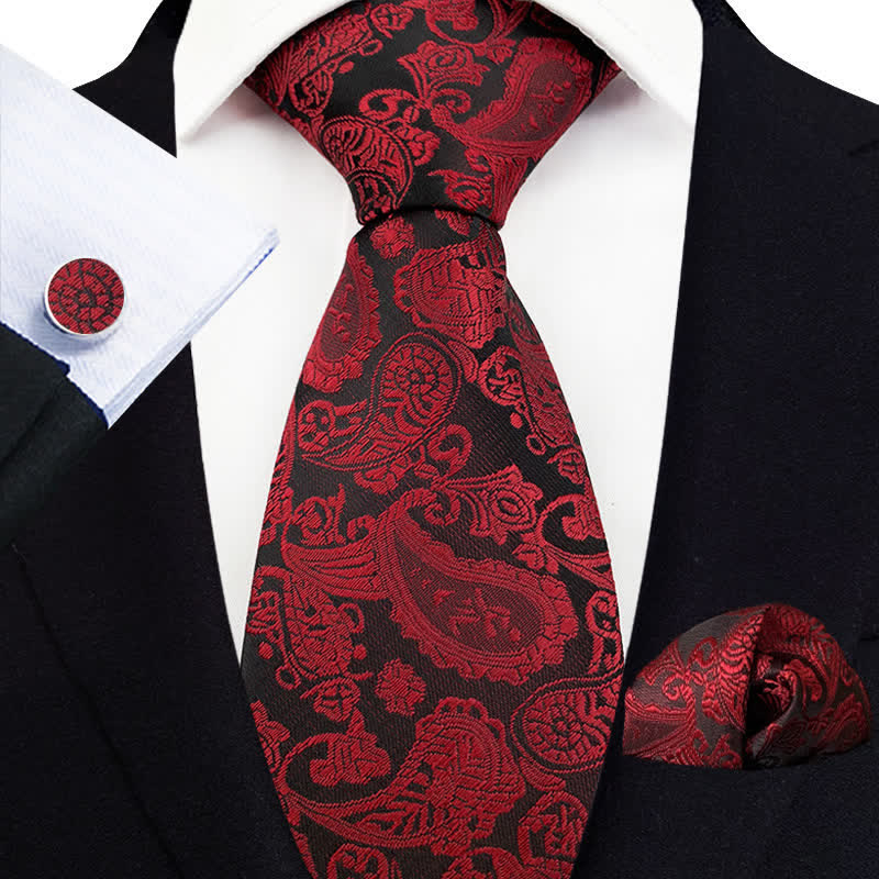 Ensemble de 3 cravates à motif cachemire exotique pour homme