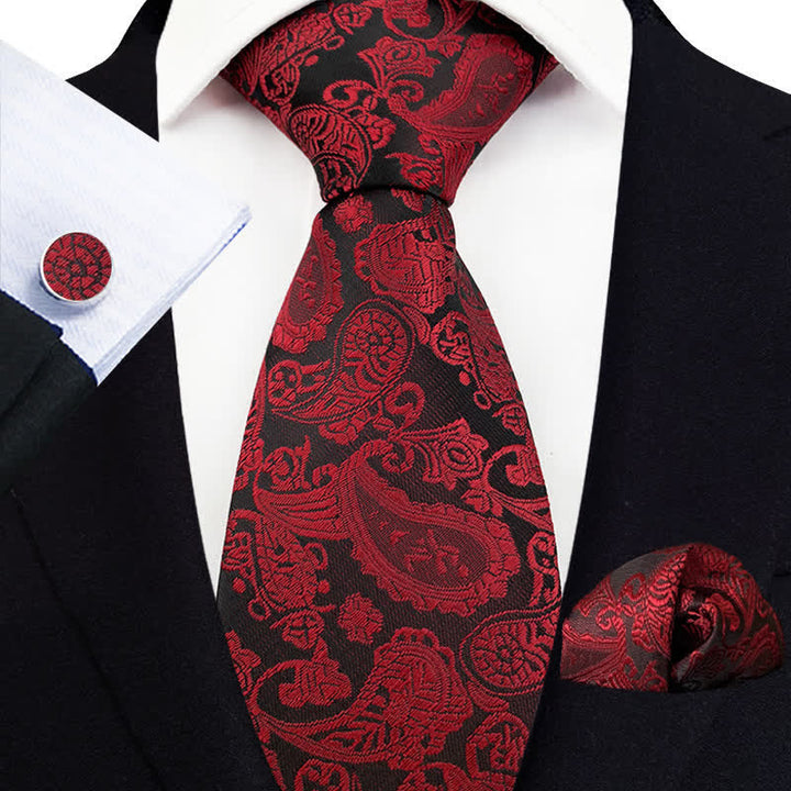 Ensemble de 3 cravates à motif cachemire exotique pour homme