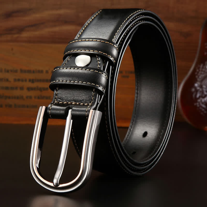 Ceinture en cuir élégante à double face rétro pour homme
