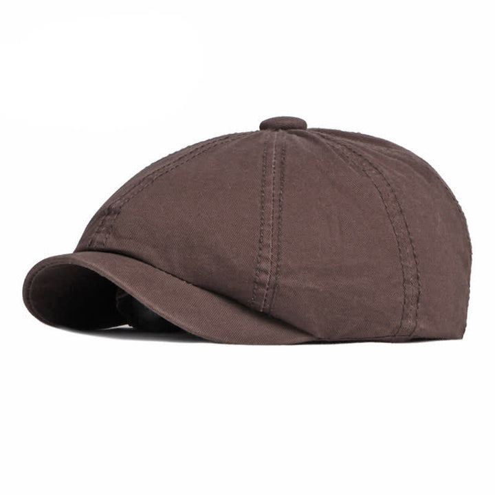 Casquette béret décontractée en coton de couleur unie
