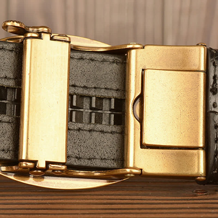 Ceinture en cuir pour homme à motif alligator et chèvre sauvage