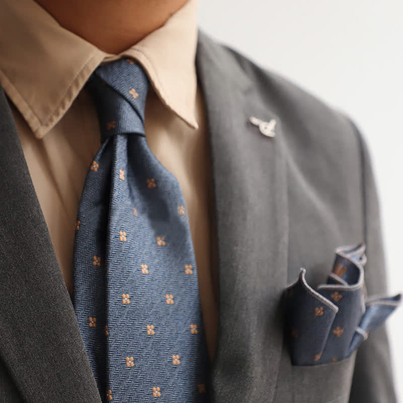 Lot de 2 pochettes de costume à motif mini vintage pour homme