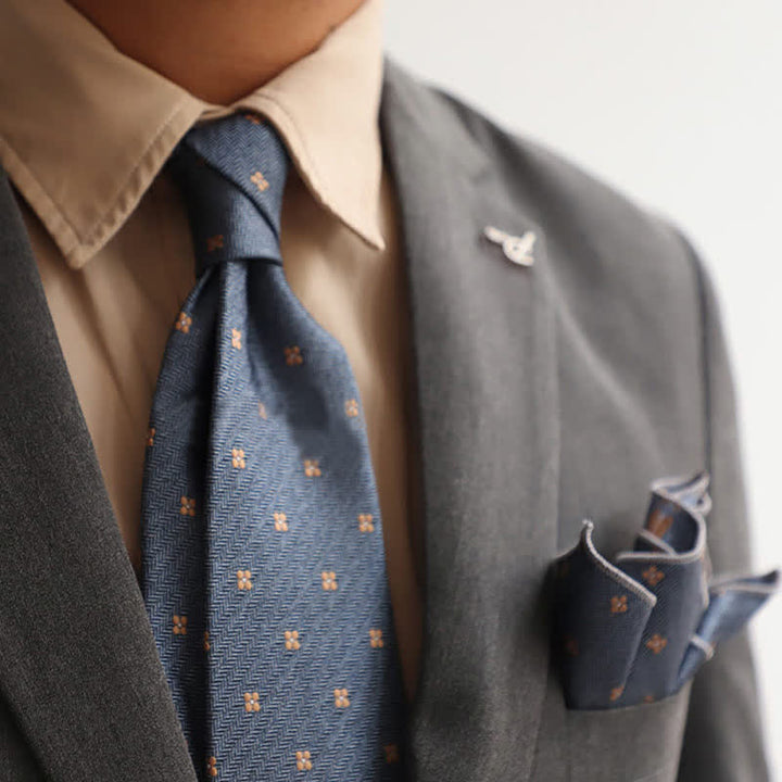 Lot de 2 pochettes de costume à motif mini vintage pour homme