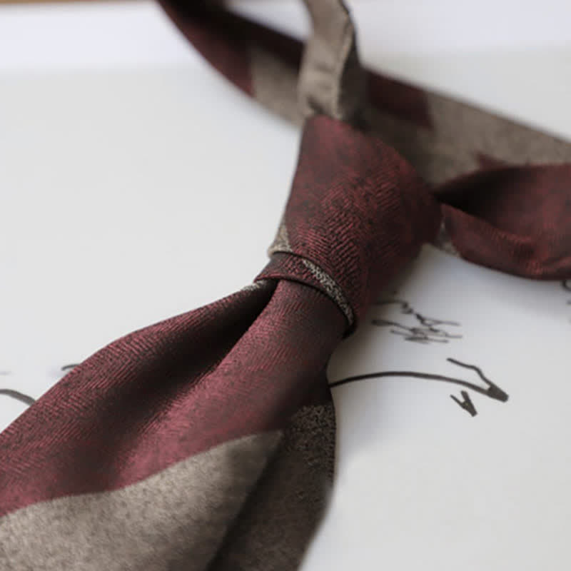 Cravate rayée à blocs de couleurs pour hommes