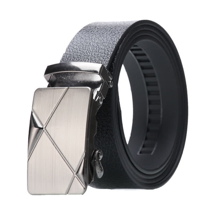 Ceinture en cuir noir à boucle automatique pour homme