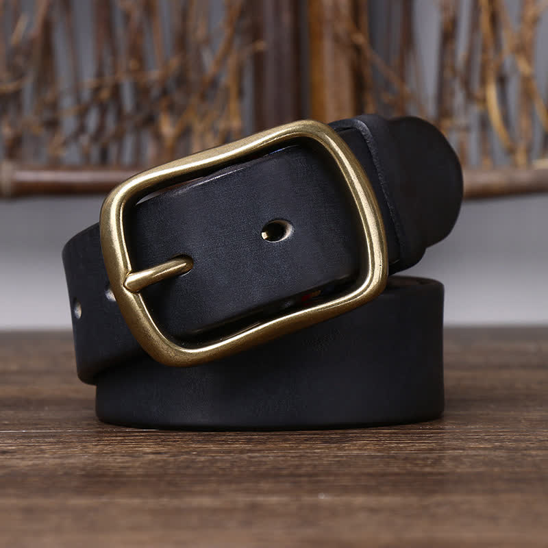 Ceinture en cuir de vachette pur épais vintage pour homme