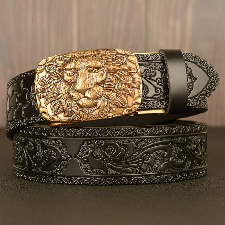 Ceinture en cuir à tête de lion pour homme Honor