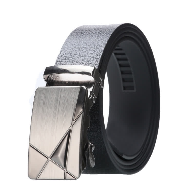 Ceinture en cuir noir à boucle automatique pour homme