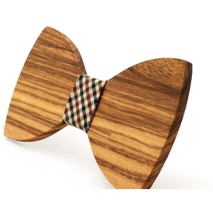 Noeud papillon en bois naturel pour homme