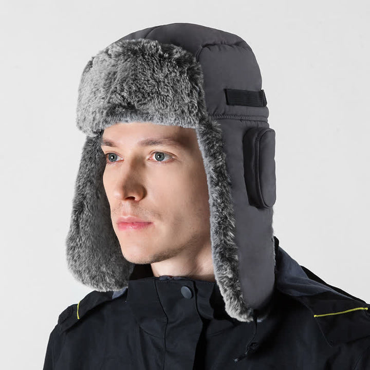 Ensemble de chapeau de trappeur en fausse fourrure avec casquette d'aviateur unisexe pour l'extérieur
