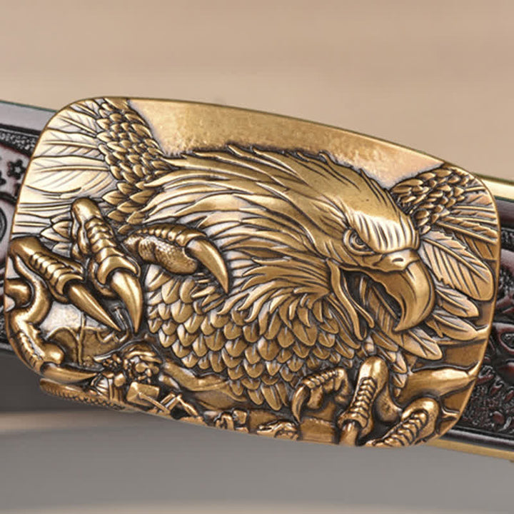 Ceinture en cuir à boucle automatique pour homme Mighty Eagle Sharp Claw