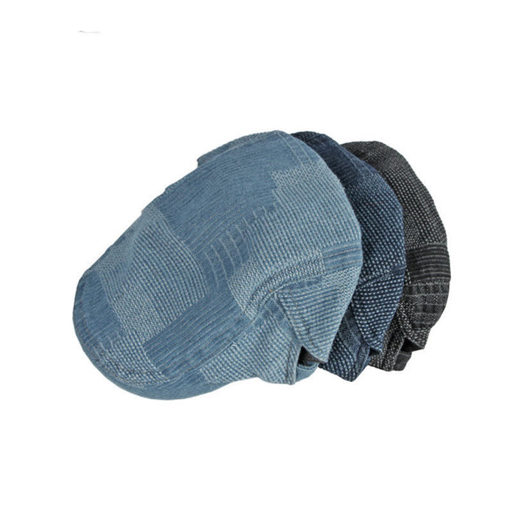 Béret en denim délavé avec casquette plate de peintre de personnalité - image 2