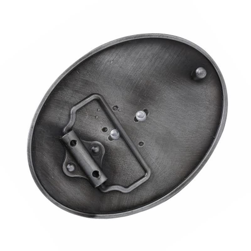 Ceinture en cuir à boucle tête de cerf noire pour homme