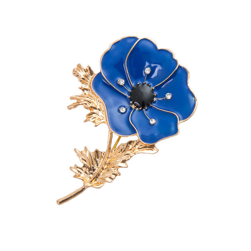 Broche coquelicot vintage pour femme avec peinture à l'huile