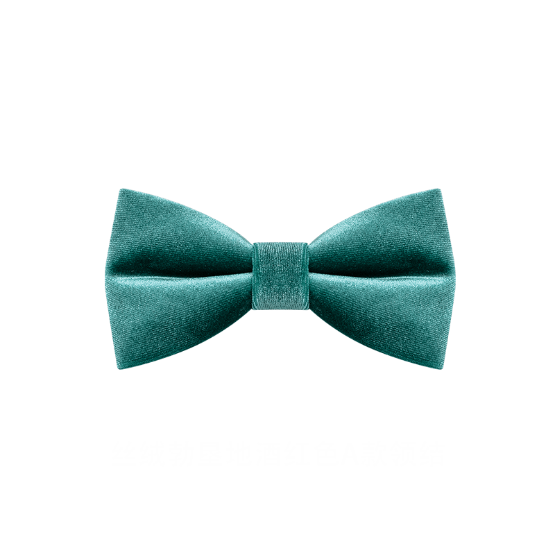 Nœud papillon en velours uni vert sarcelle pour homme