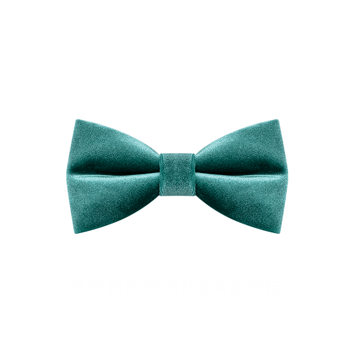 Nœud papillon en velours uni vert sarcelle pour homme