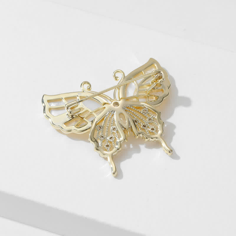 Broche papillon en coquillage naturel pour femme