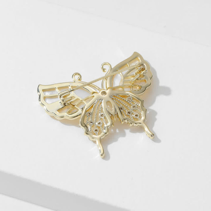 Broche papillon en coquillage naturel pour femme