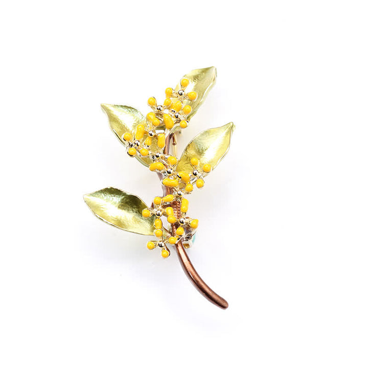 Broche branche de feuilles Fragrans pour femme