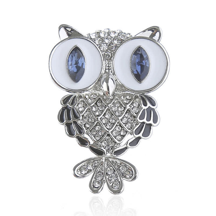 Broche Hibou Mystique aux Yeux Bleus pour Femme