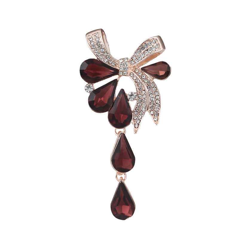 Broche fantaisie en forme de nœud papillon en forme de larme pour femme