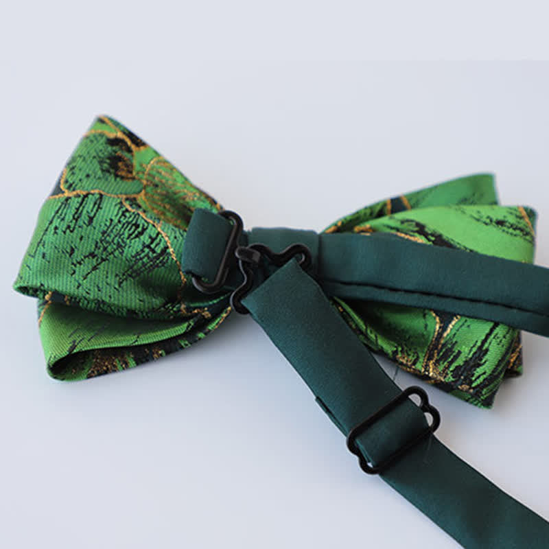 Nœud papillon doré pour homme de la série Green avec motif de carpes koï