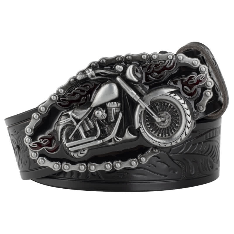 Ceinture en cuir style motard punk rock pour homme
