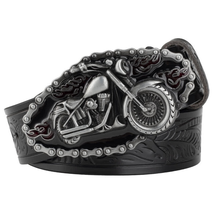 Ceinture en cuir style motard punk rock pour homme