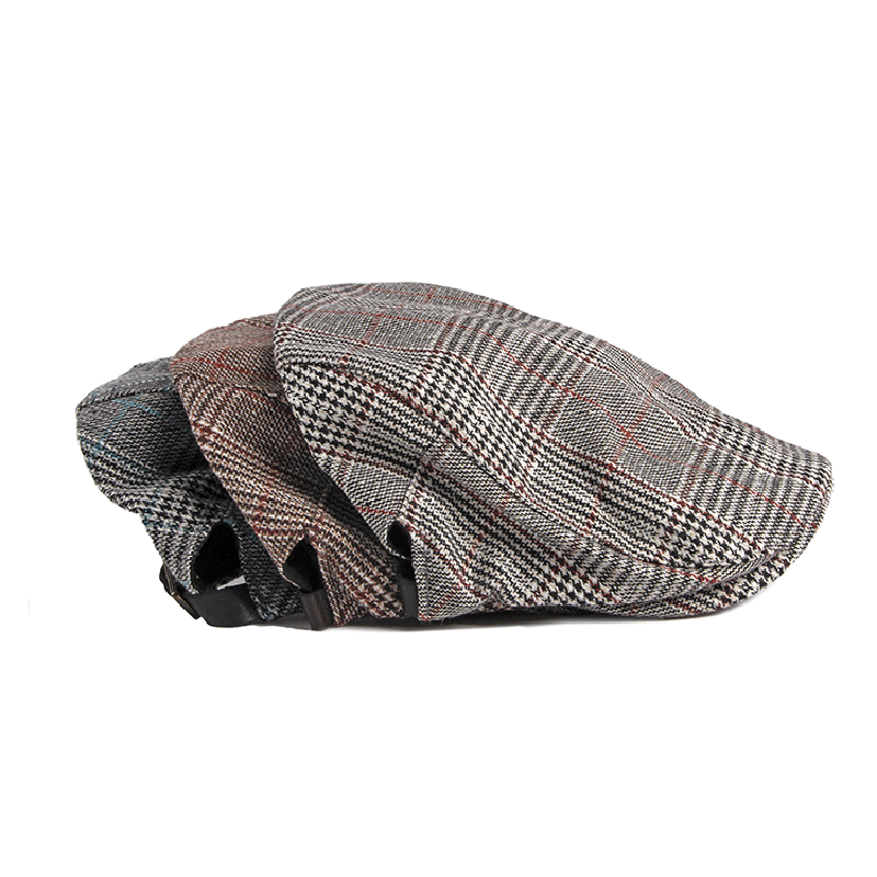 Béret à carreaux classique Casquette plate Cabbie - image 3