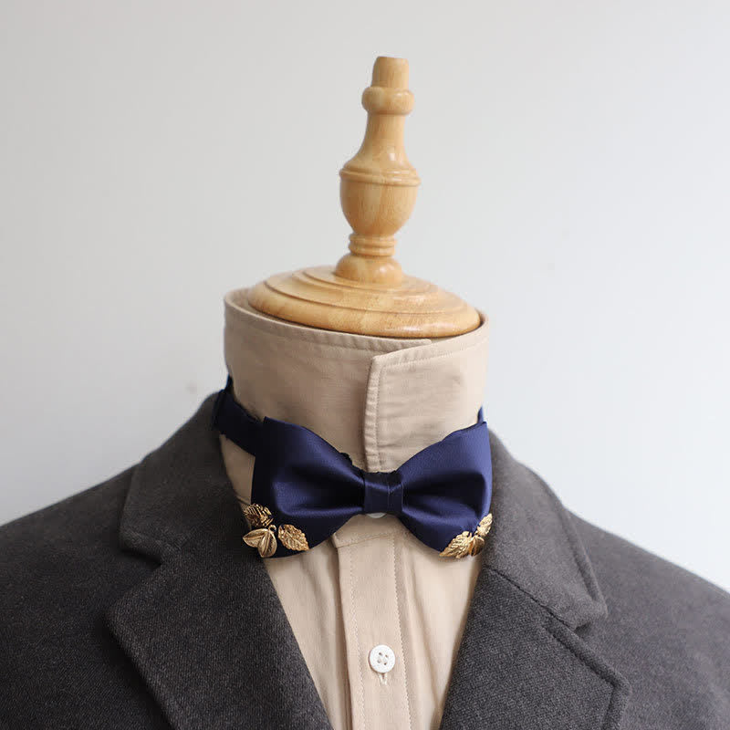Nœud papillon de mariage pour homme avec feuilles de jardin
